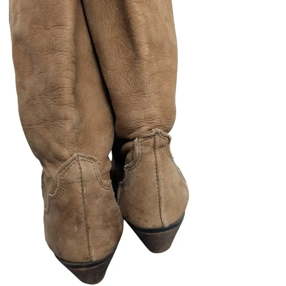 Vintage Dingo Western Boots Womens 7 Soft Supple Leather Yoke Rodeo Retro Boho